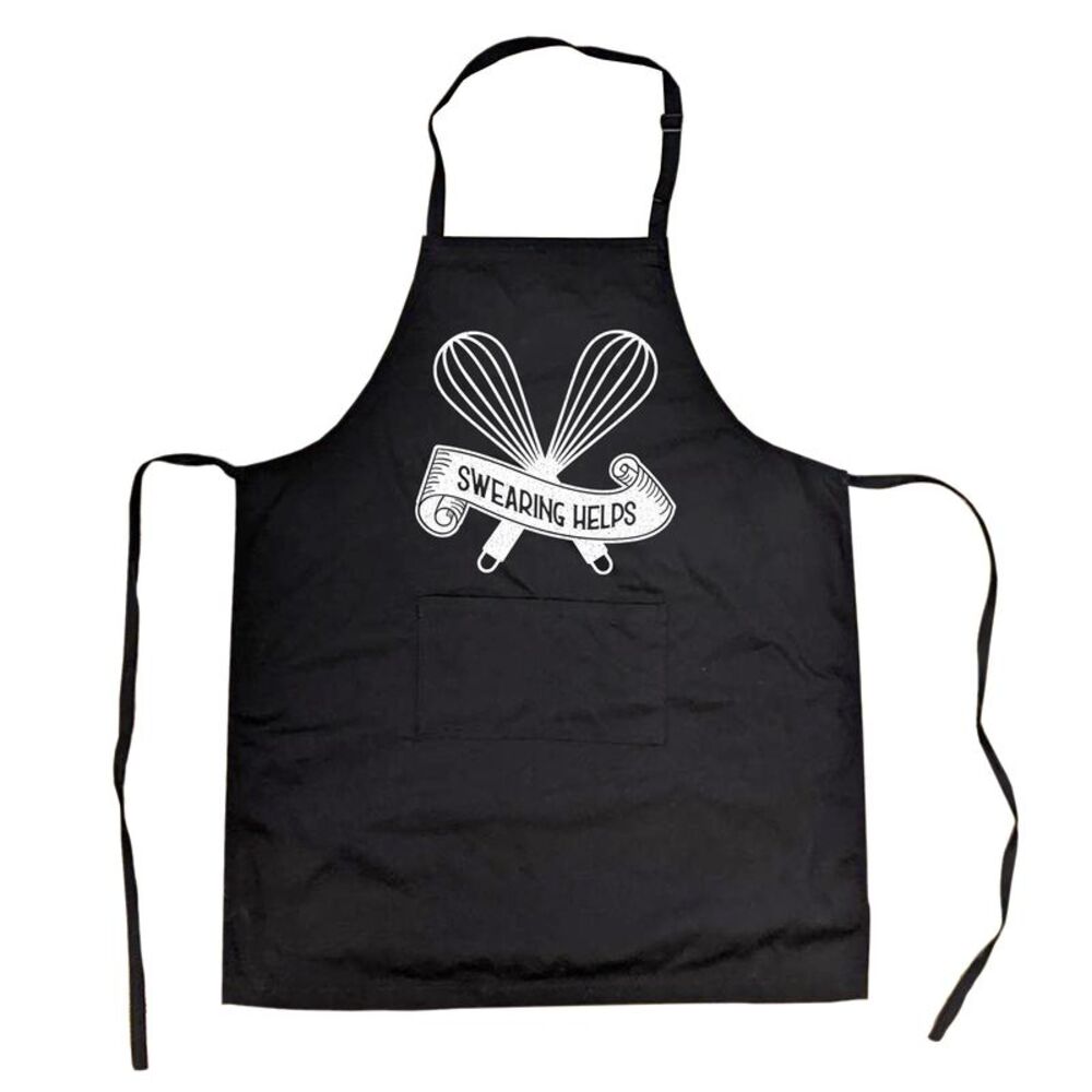 Cookout Apron Swearing Helps Cooking Grilling Baking Kitchen Chef gift for Mom